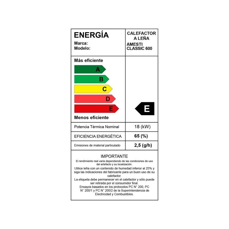 ESTUFA A LEÑA CLASSIC 600 AMESTI - 7