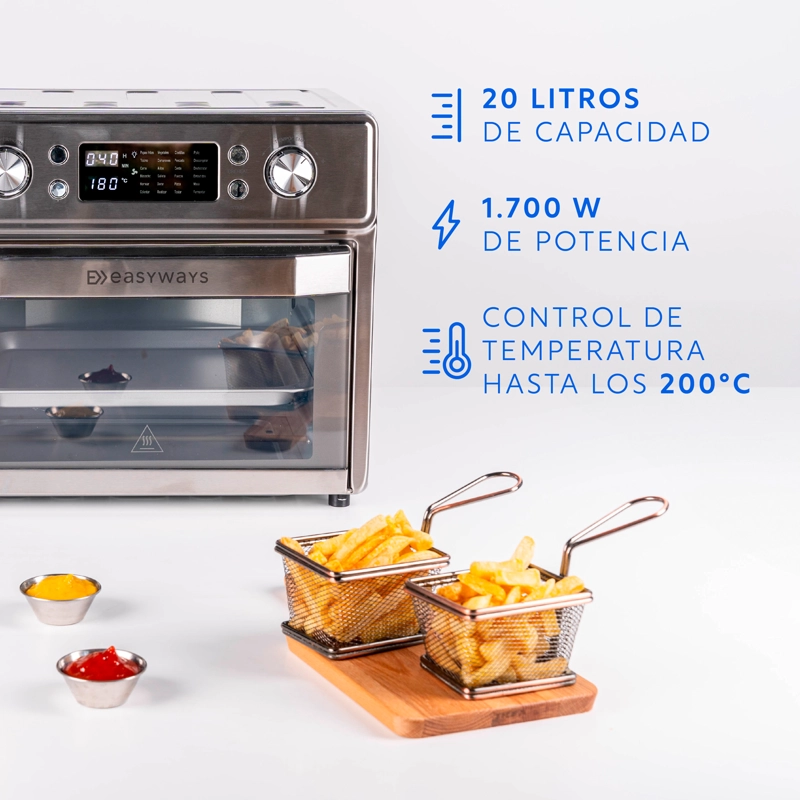 Freidora de Aire Horno Air Fryer Gourmet Pro 20 L EasyWays - 3