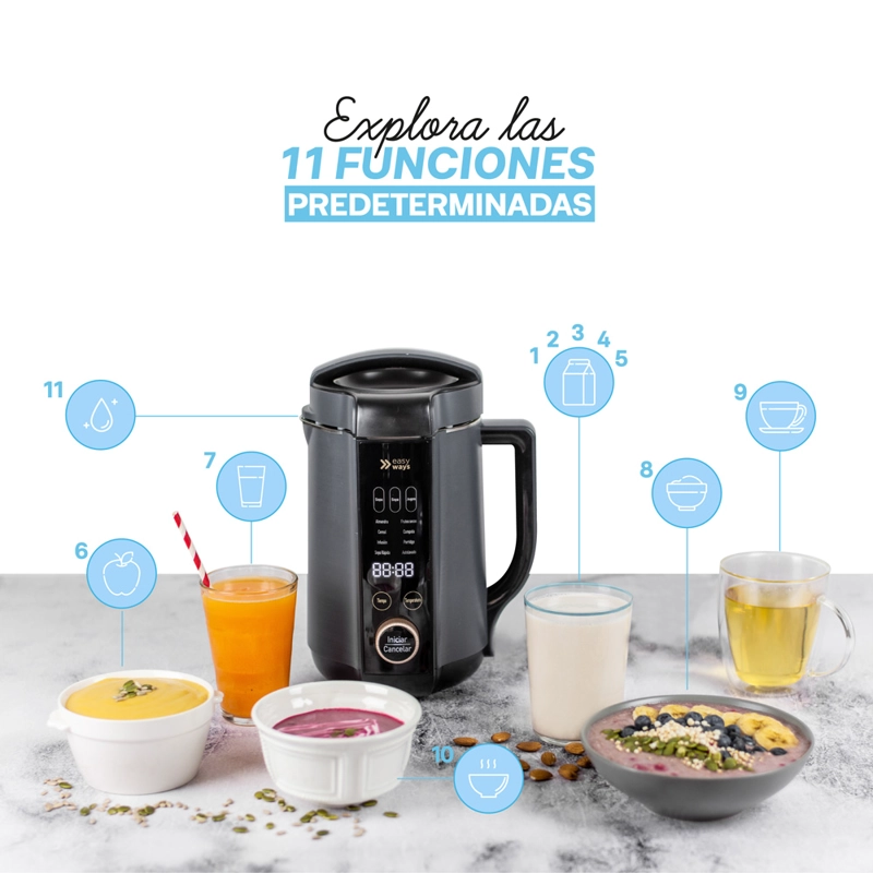 MÁQUINA PARA LECHES VEGETALES, SOPAS, BATIDOS Y MÁS GOOD MILK 1,3 LT EASYWAYS - 10