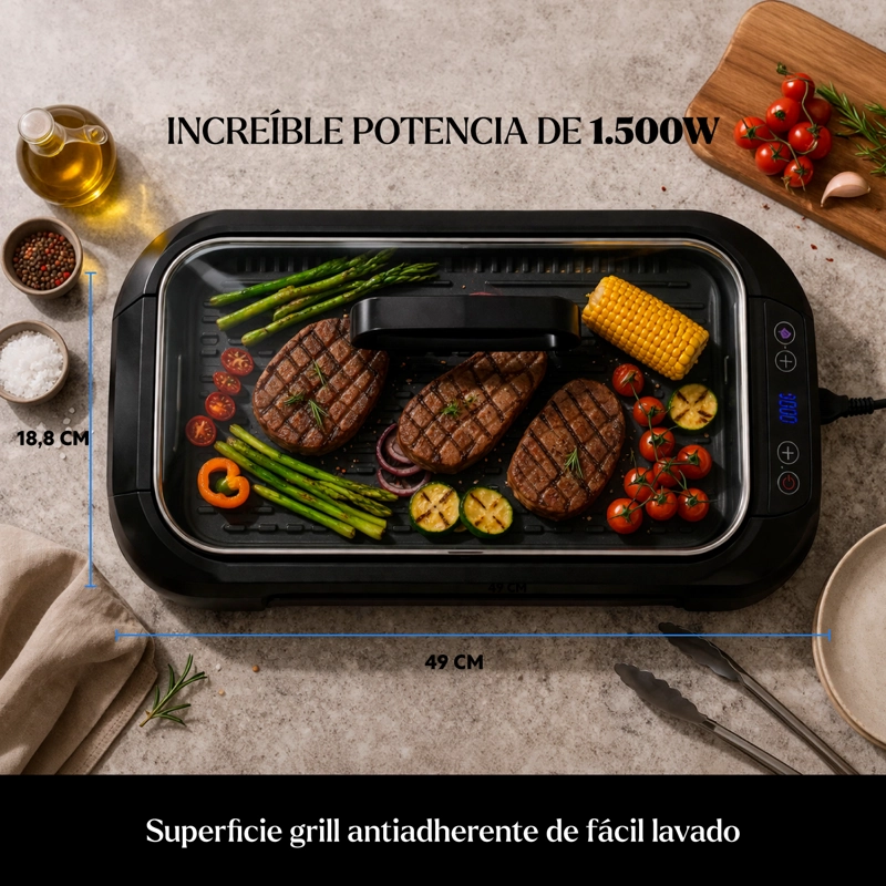 PARRILLA ELÉCTRICA SMOKELESS GRILL MASTER EASYWAYS - 5