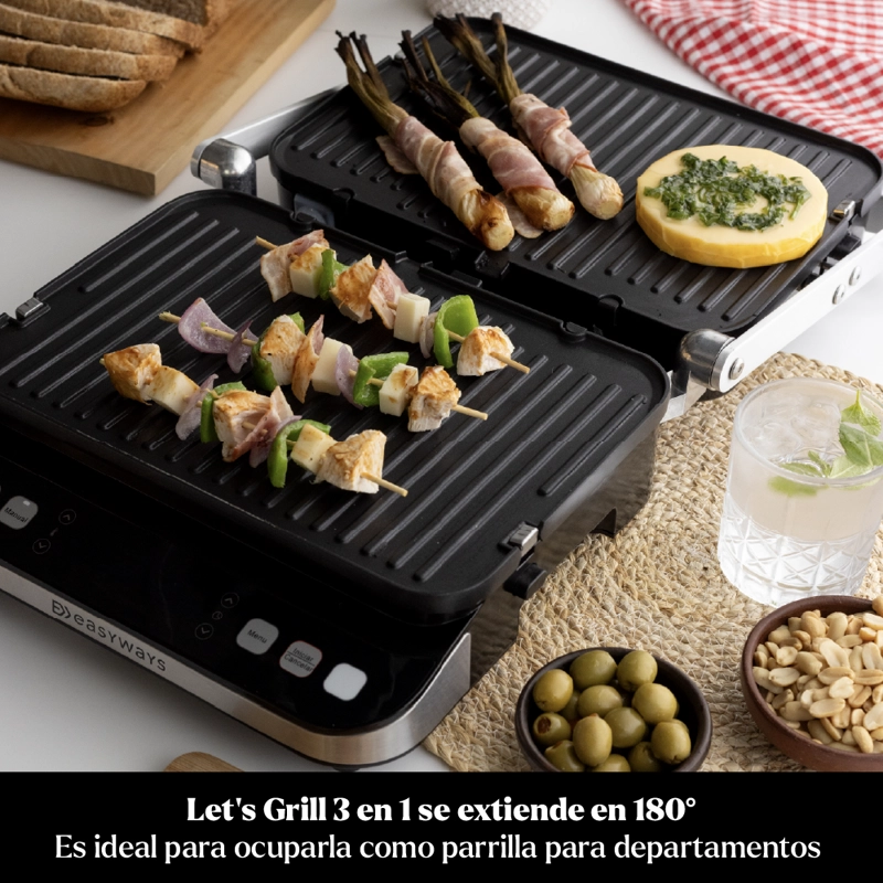 PLANCHA - PARRILLA, WAFFLES, SANDWICH , PANINI LET'S GRILL 3 EN 1 EASYWAYS - 8