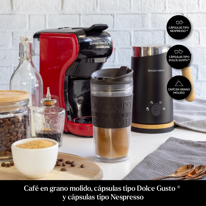 CAFETERA MILANO COFFEE 3 EN 1 ROJO EASYWAYS - 4