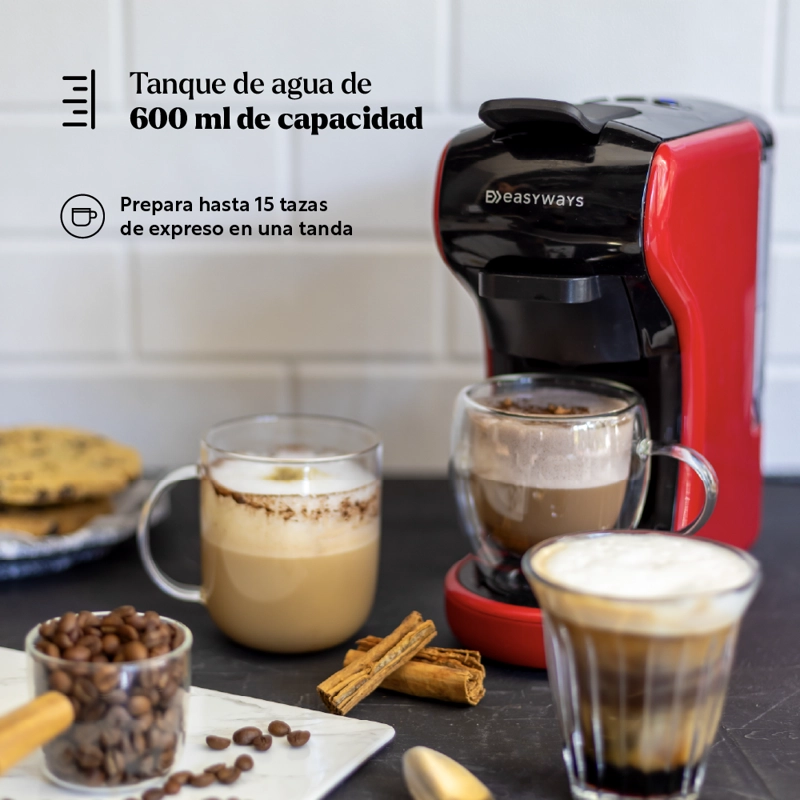CAFETERA MILANO COFFEE 3 EN 1 ROJO EASYWAYS - 8