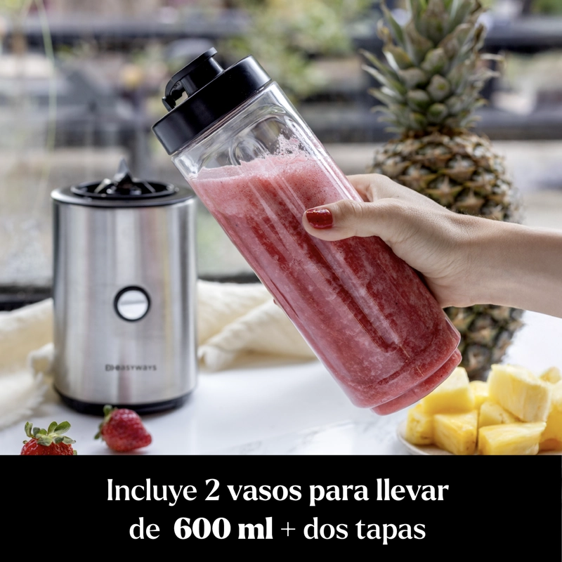 LICUADORA PERSONAL NUTRIBLENDER GO DOS VASOS 600 ML EASYWAYS - 5