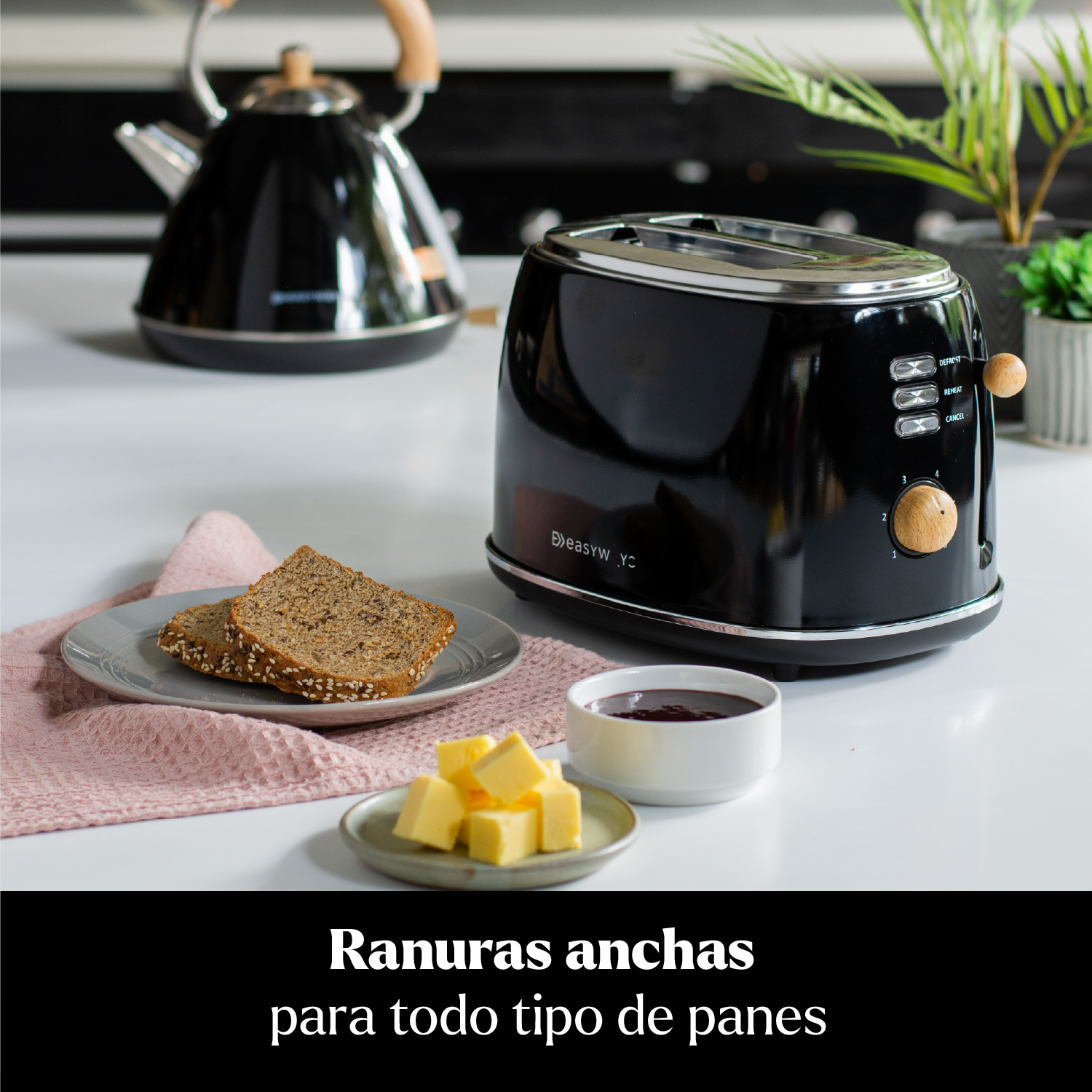 TOSTADOR DESING 2 REBANADAS EN COLOR NEGRO EASYWAYS - 5