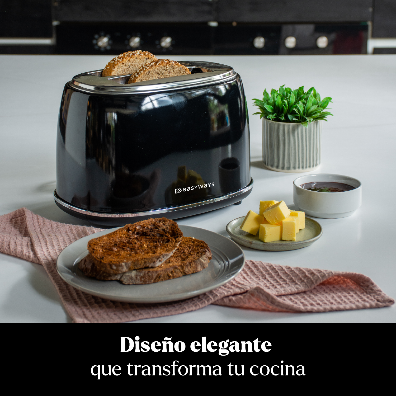 TOSTADOR DESING 2 REBANADAS EN COLOR NEGRO EASYWAYS - 6