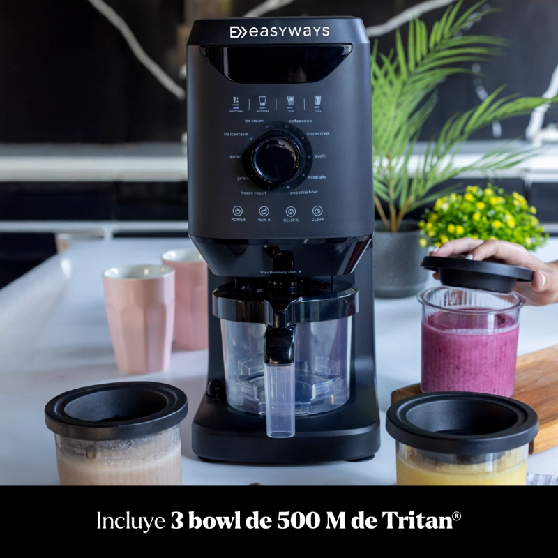 MAQUINA DE HELADO AMALFI DELUXE + 3 BOWLS 500 MLEASYWAYS - 6