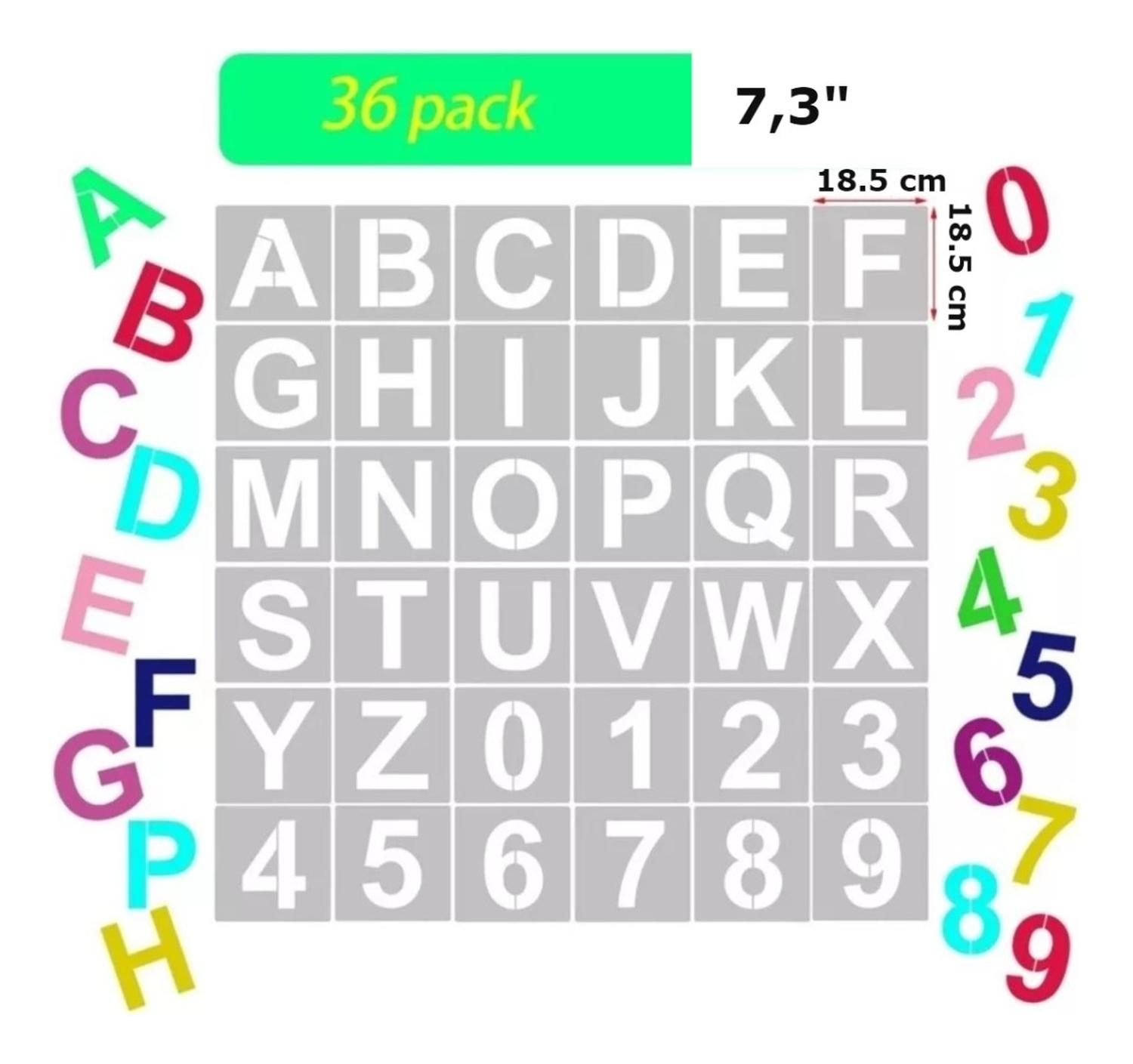 PLANTILLAS REUTILIZABLES PARA LETRAS Y NÚMEROS DE 18.5 CM - 1