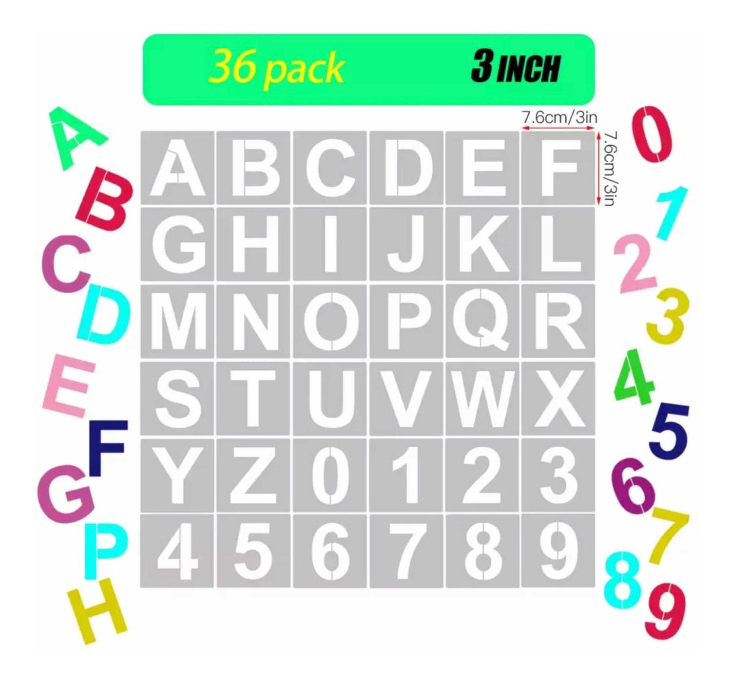 PLANTILLAS REUTILIZABLES PARA LETRAS Y NÚMEROS DE 7,6 CM 3 - 1