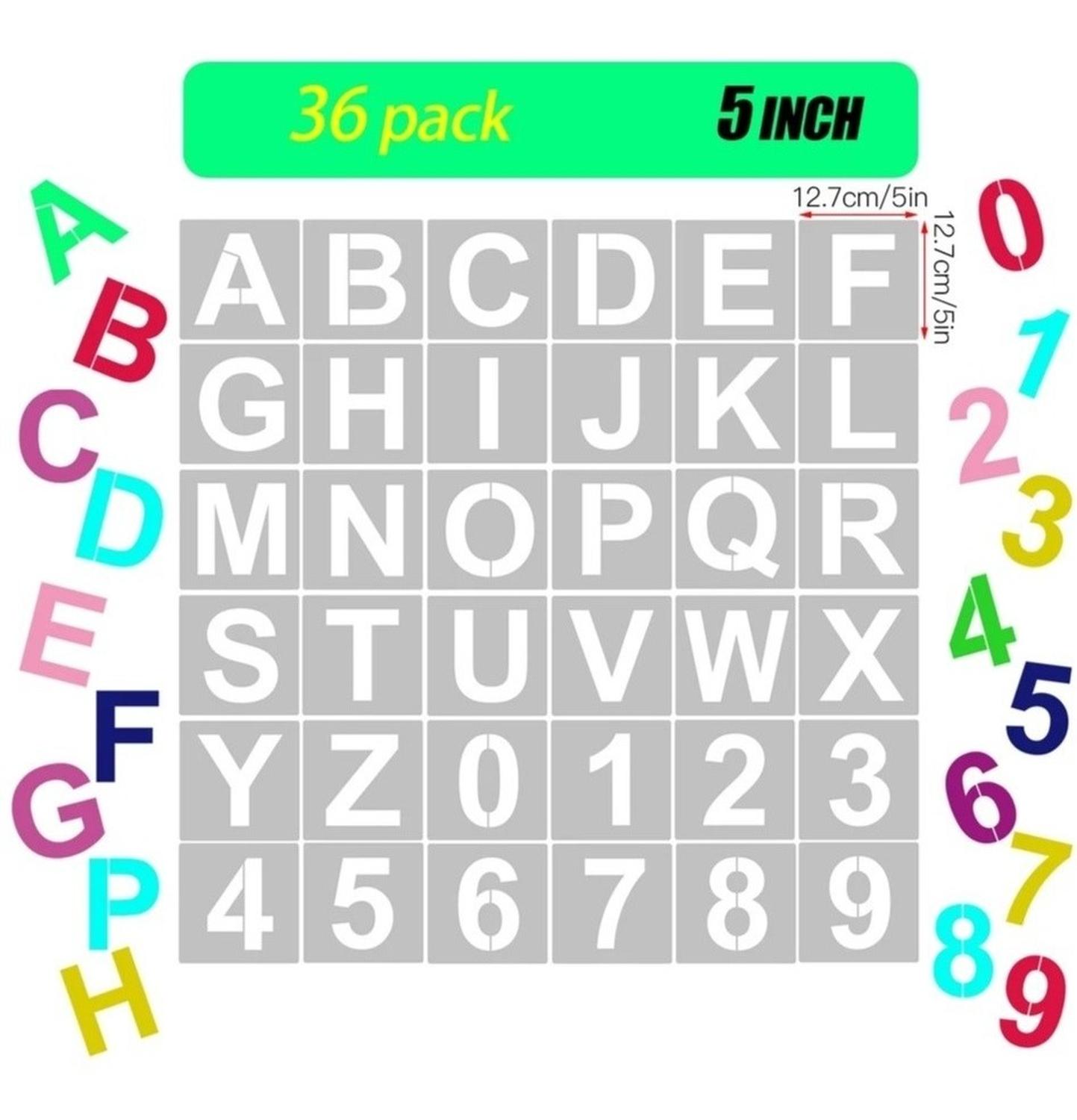 PLANTILLAS REUTILIZABLES PARA LETRAS Y NÚMEROS DE 12.7 CM - 1