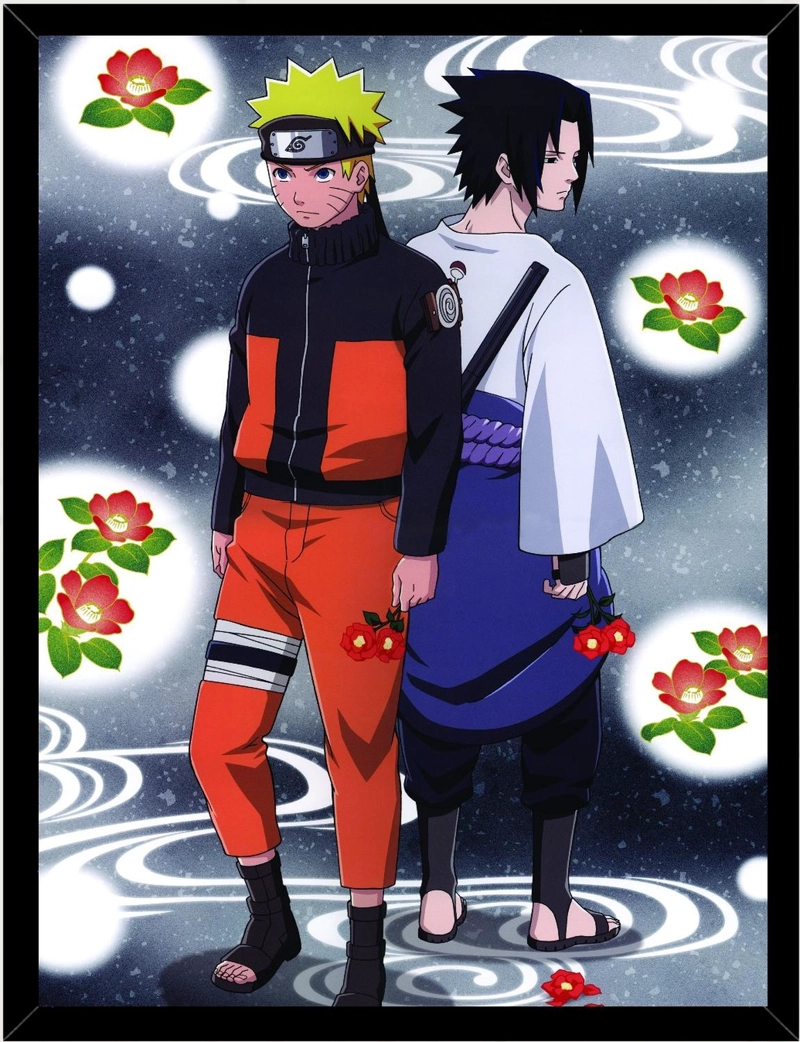CUADRO DECORATIVO NARUTO Y SASUKE SHIPPUDEN MEDIDAS 30X40 CM - 1