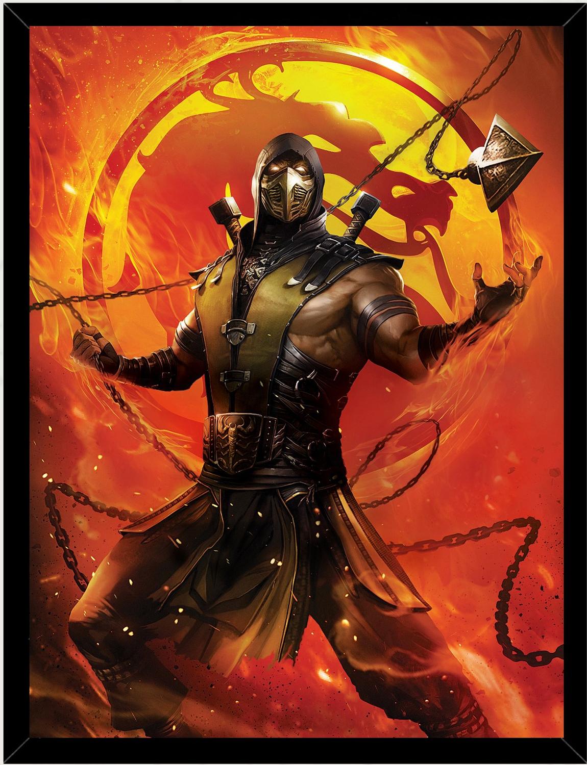 CUADRO DECORATIVO MORTAL KOMBAT SCORPION MEDIDAS 30X40 CM - 1