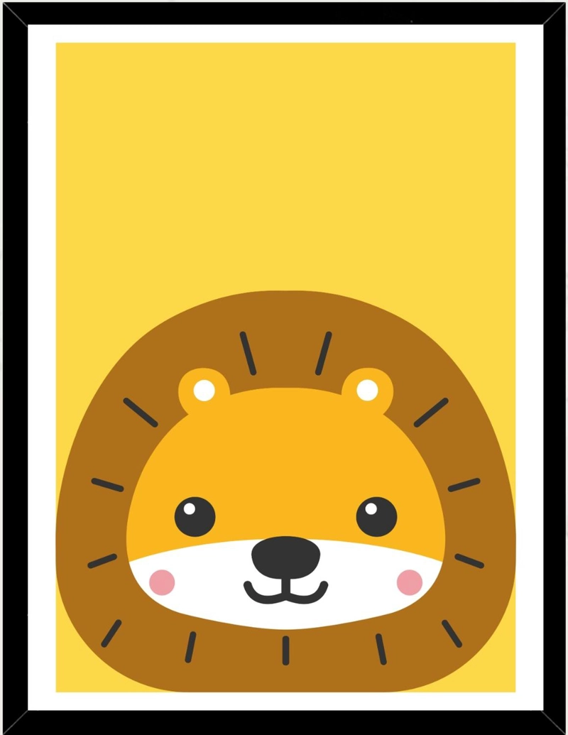 CUADRO DECORATIVO LEON INFANTIL MEDIDAS 30X40 CM - 1