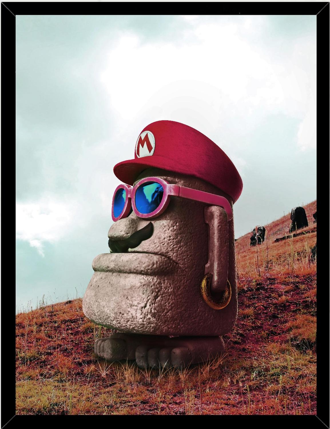 CUADRO DECORATIVO MOAI MEDIDAS 30X40 CM - 1