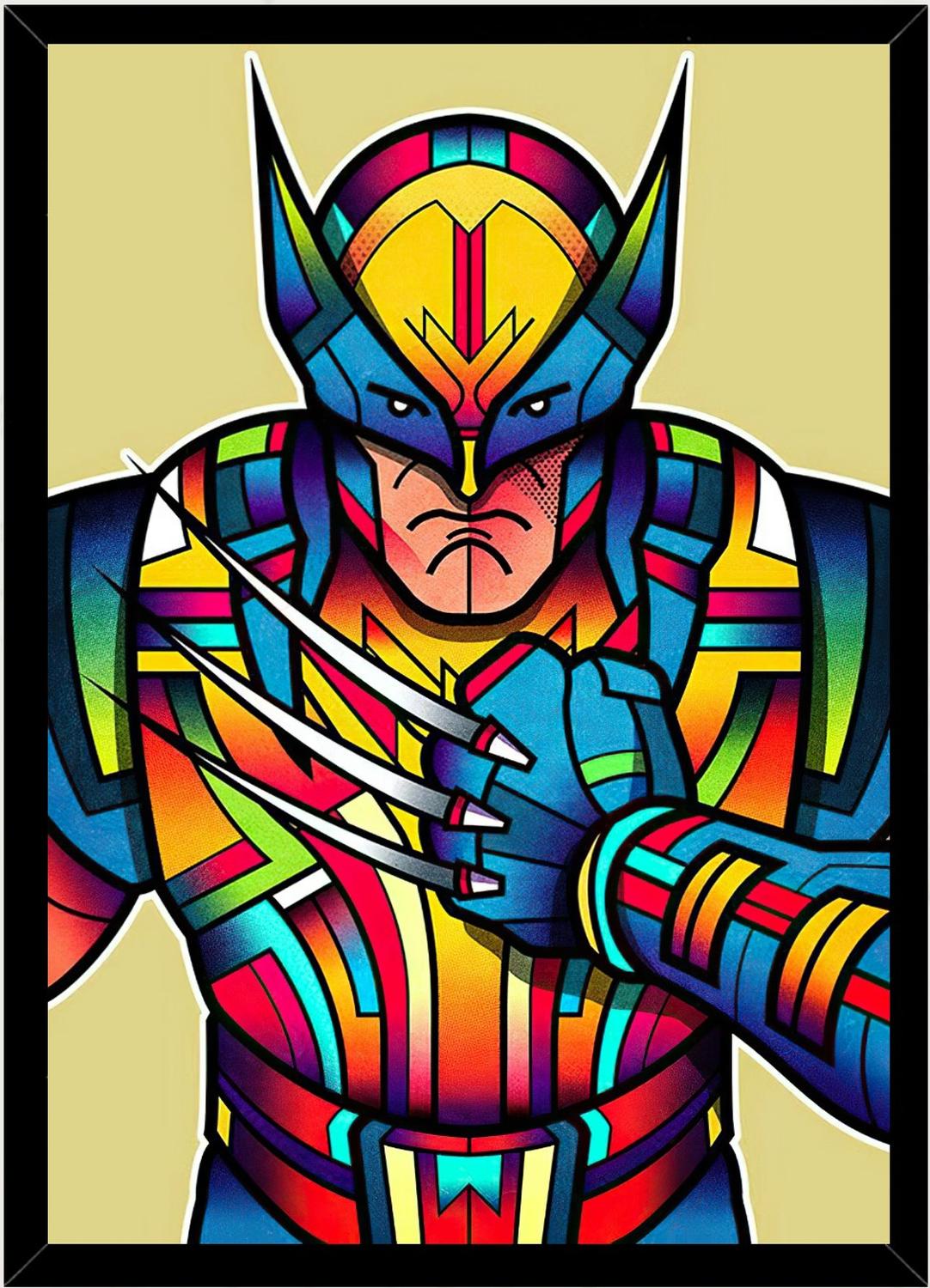 CUADRO DECORATIVO WOLVERINE ABSTRACTO MEDIDAS 30X40 CM - 1