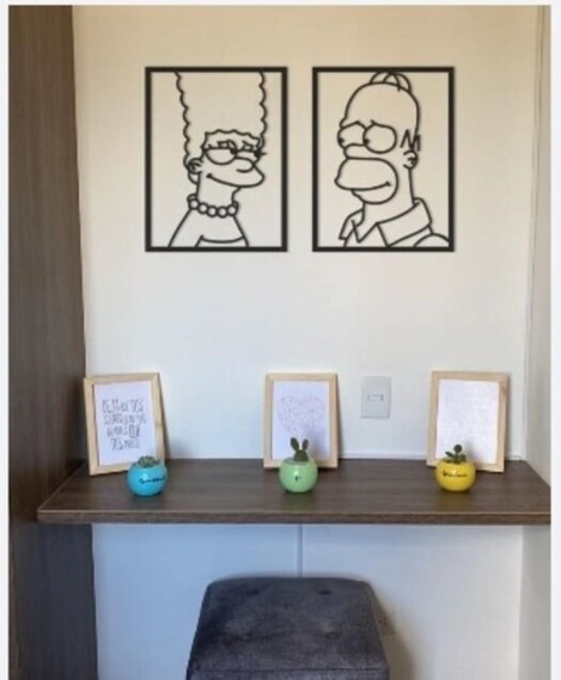 CUADRO DECORATIVO HOMERO Y MARGE SIMPSON ARTESANAL - 1