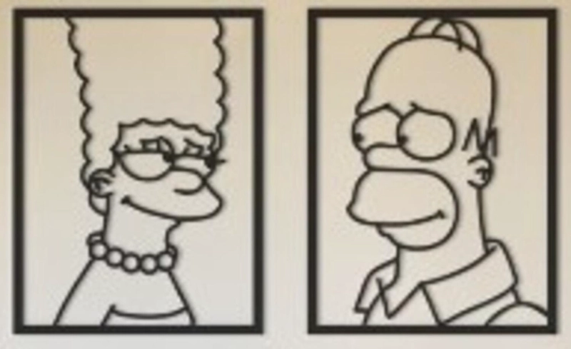 CUADRO DECORATIVO HOMERO Y MARGE SIMPSON ARTESANAL - 2