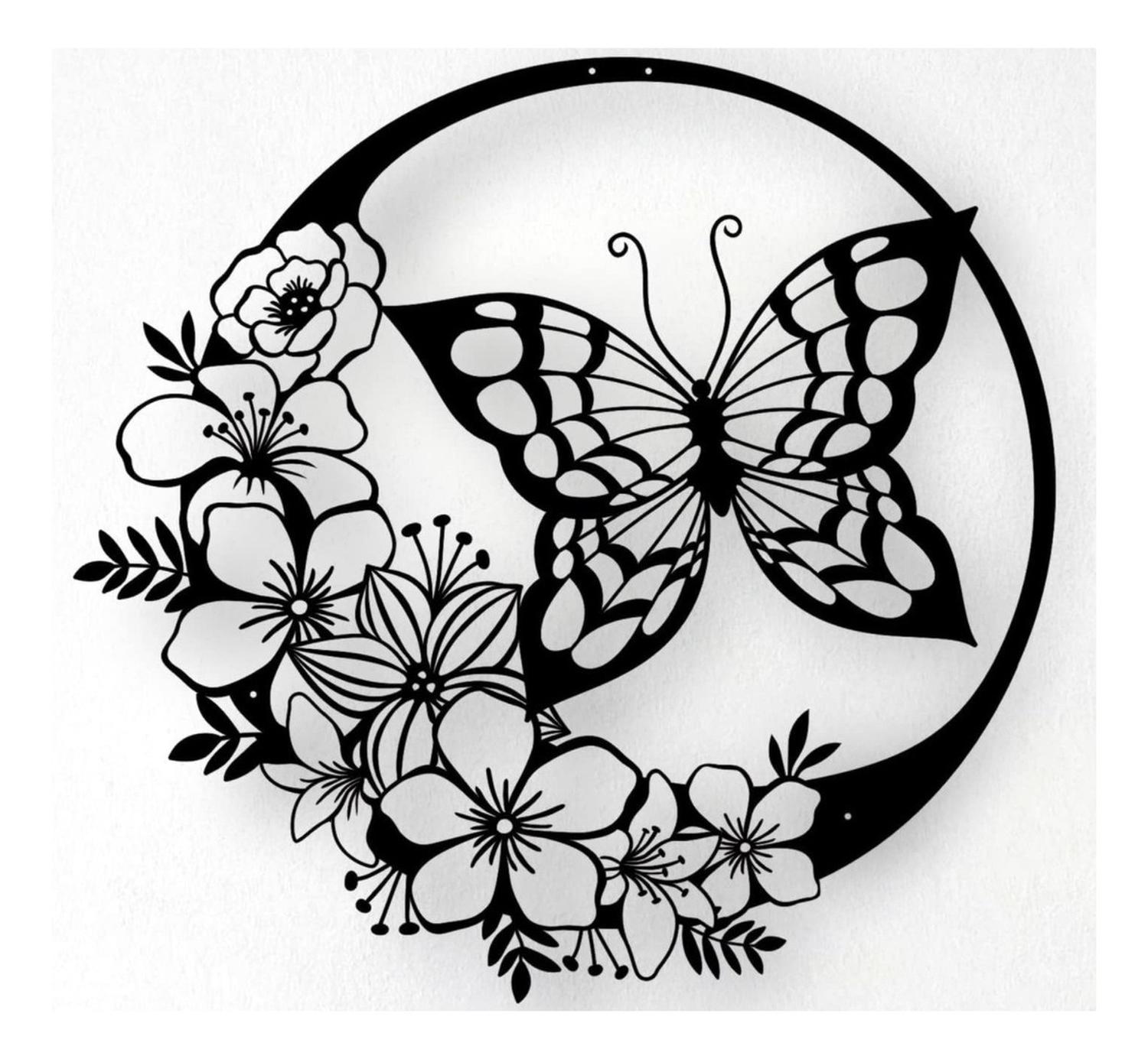 CUADRO DECORATIVO MARIPOSA ARTESANAL EN MADERA MDF 3MM - 2