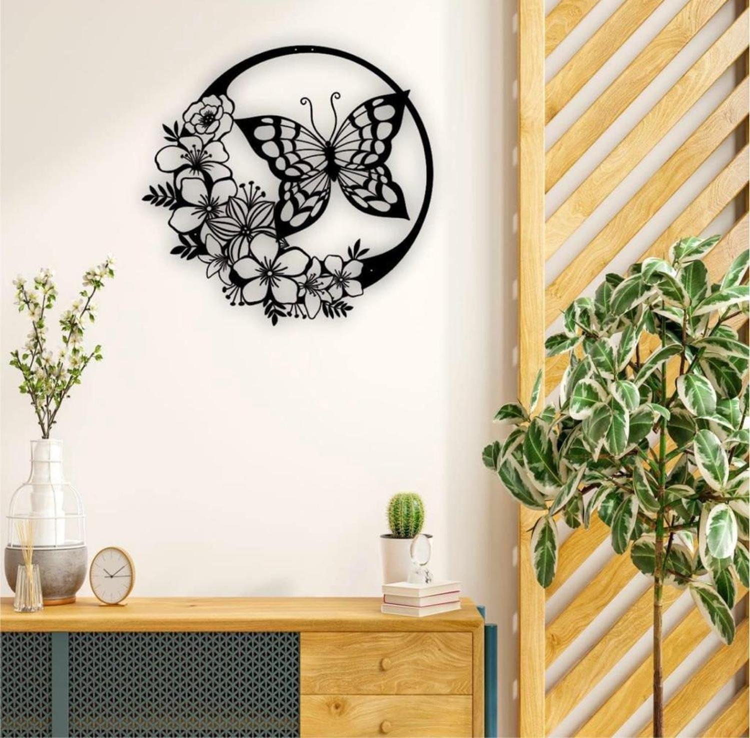 CUADRO DECORATIVO MARIPOSA ARTESANAL EN MADERA MDF 3MM - 4