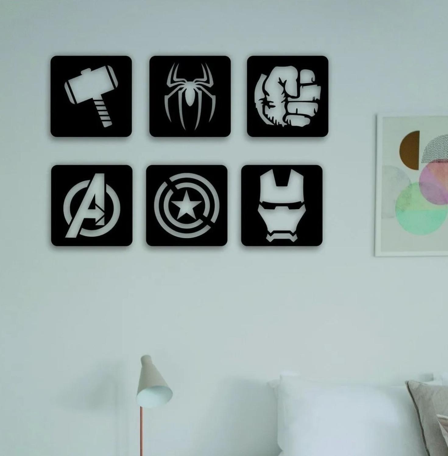 CUADROS AVENGERS 20X20CM CU MADERA MDF - 2