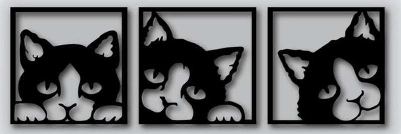 CUADROS GATOS DE LA SUERTE 20CMX20CM PACK 3UD - 2