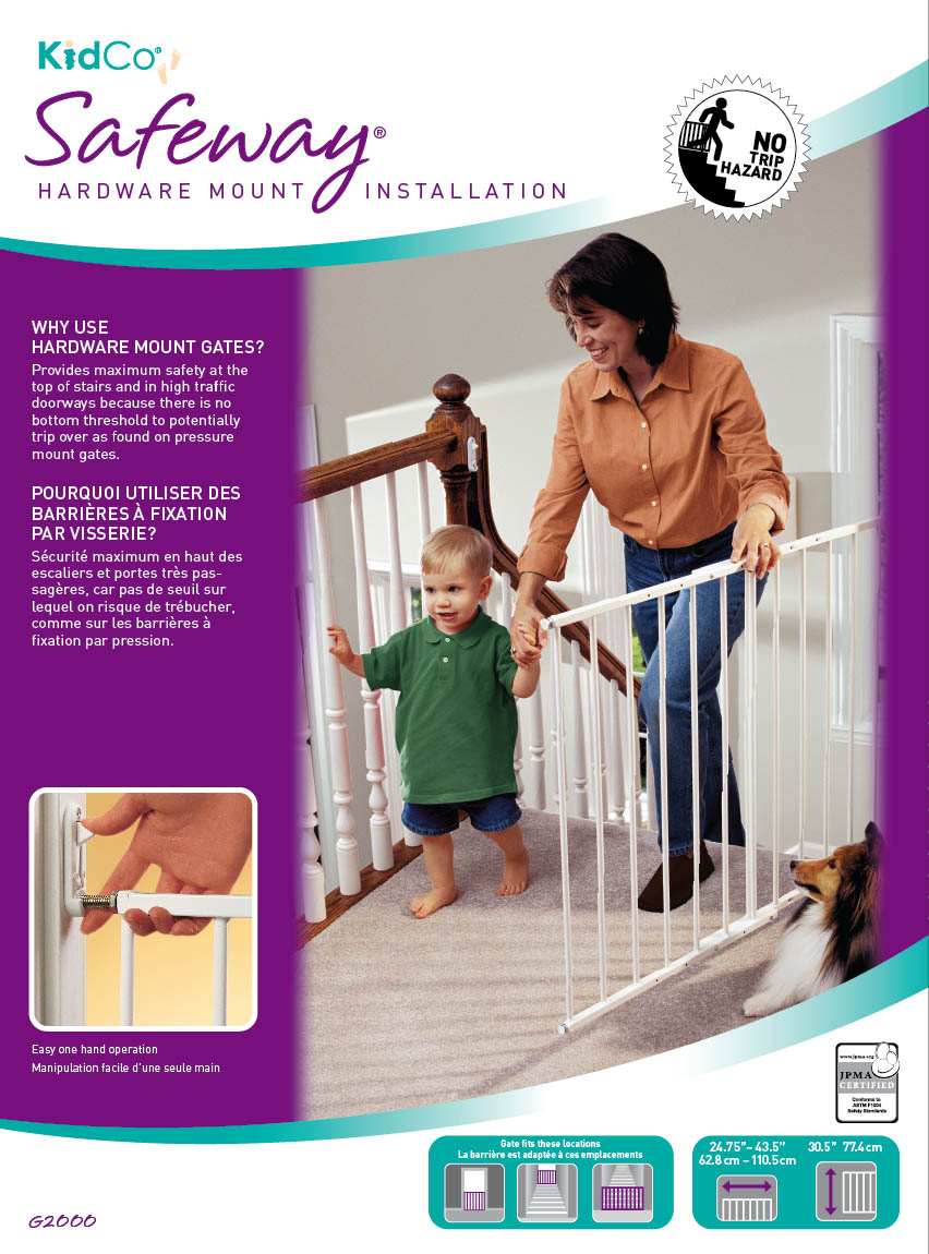 PUERTA DE SEGURIDAD PARA ESCALERA - KIDCO - BLANCO - 2