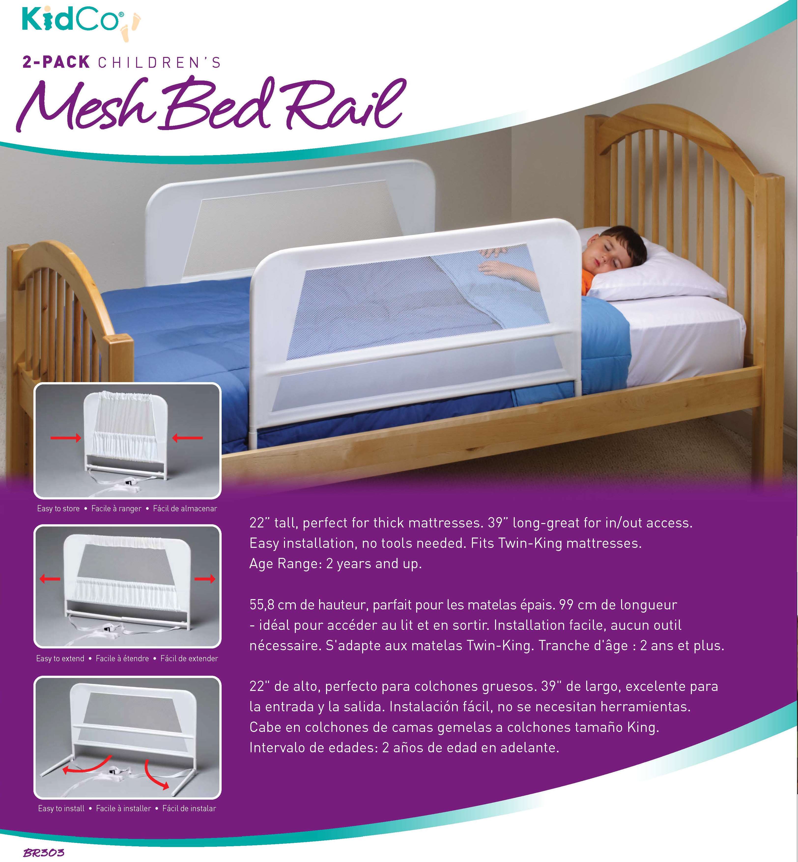 SET 2 BARANDAS PARA CAMA DE NIÑOS - KIDCO - BLANCO - 3