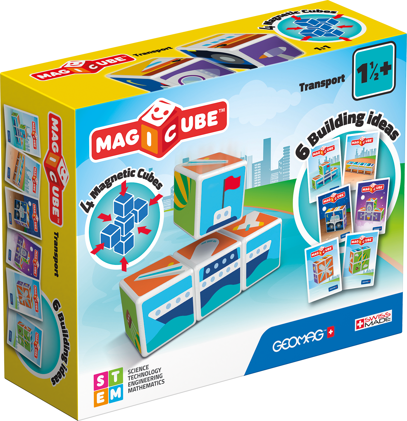 CUBOS MAGNETICOS MAGICUBE TRANSPORTES (4 PIEZAS) - 1