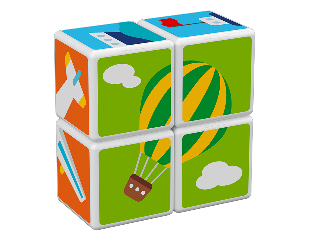 CUBOS MAGNETICOS MAGICUBE TRANSPORTES (4 PIEZAS) - 3