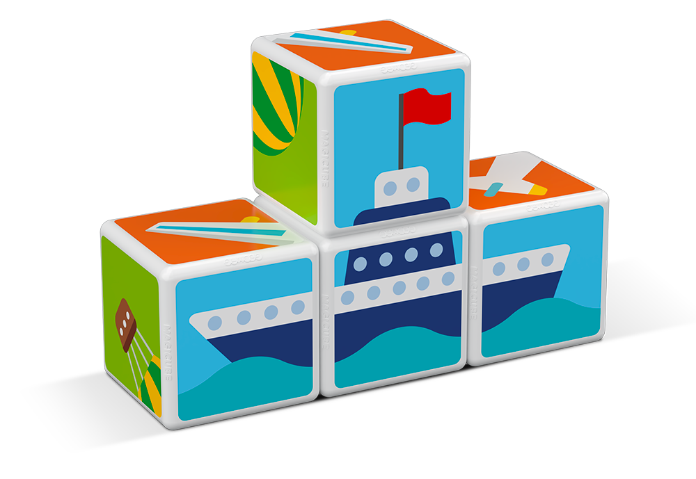 CUBOS MAGNETICOS MAGICUBE TRANSPORTES (4 PIEZAS) - 4