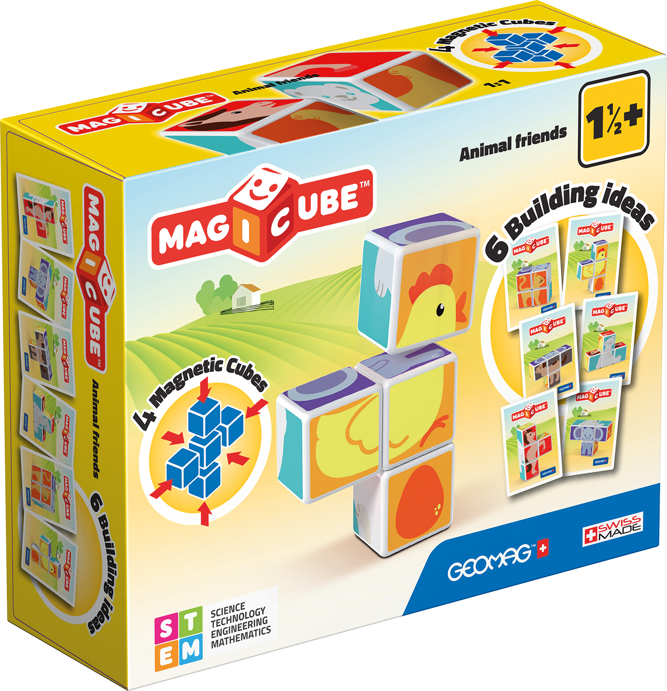 CUBOS MAGNETICOS MAGICUBE ANIMALES (4 PIEZAS) - 1