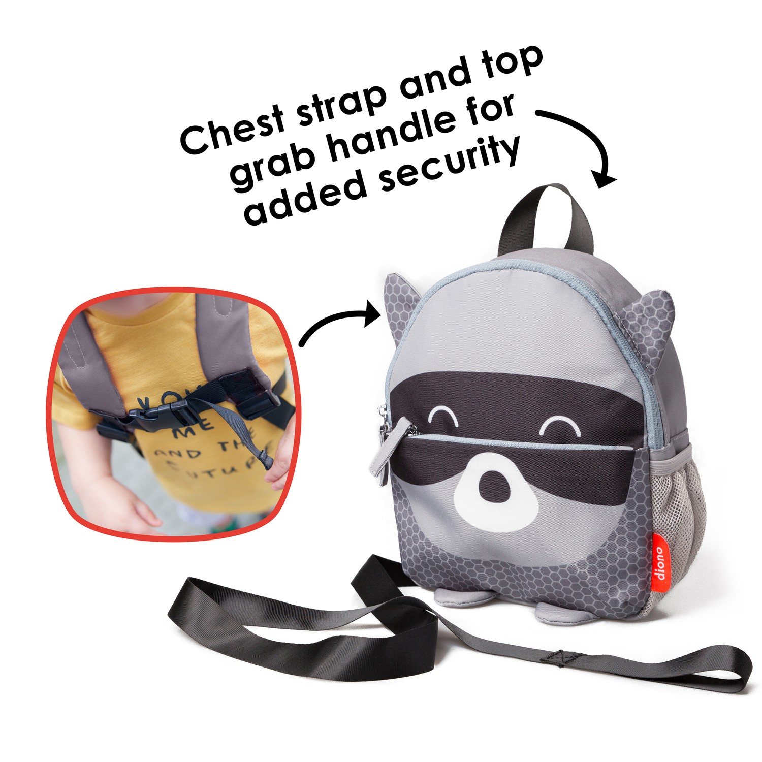 MOCHILA DIONO 40189 CON ARNÉS SEGURIDAD BABY GRIS - 5