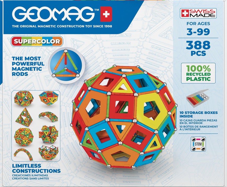 JUEGO DE CREACION MAGNÉTICO SUPERCOLOR MASTERBOX (388 PIEZAS) - LÍNEA ECOLÓGICA - 3