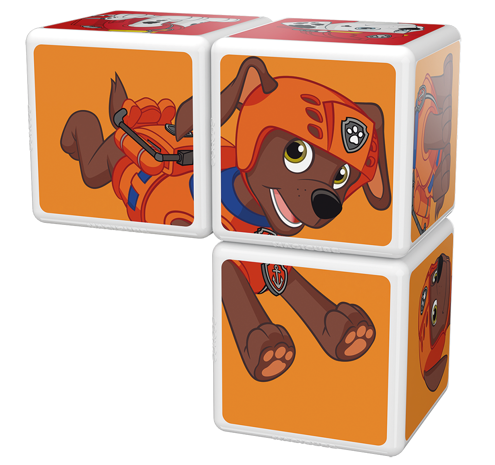CUBOS MAGNÉTICOS GEOMAG GEO-078 MULTICOLOR MAGICUBE PAW PATROL - MARSHALL RUBBLE Y ZUMA (3 PIEZAS) - 4