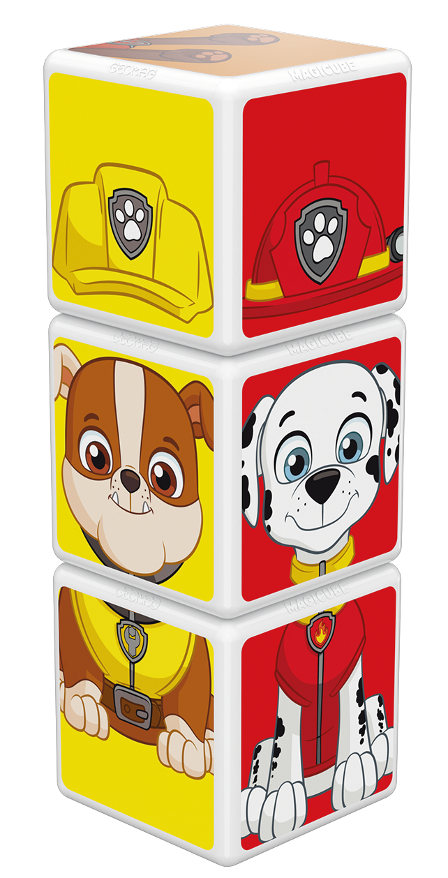CUBOS MAGNÉTICOS GEOMAG GEO-078 MULTICOLOR MAGICUBE PAW PATROL - MARSHALL RUBBLE Y ZUMA (3 PIEZAS) - 7