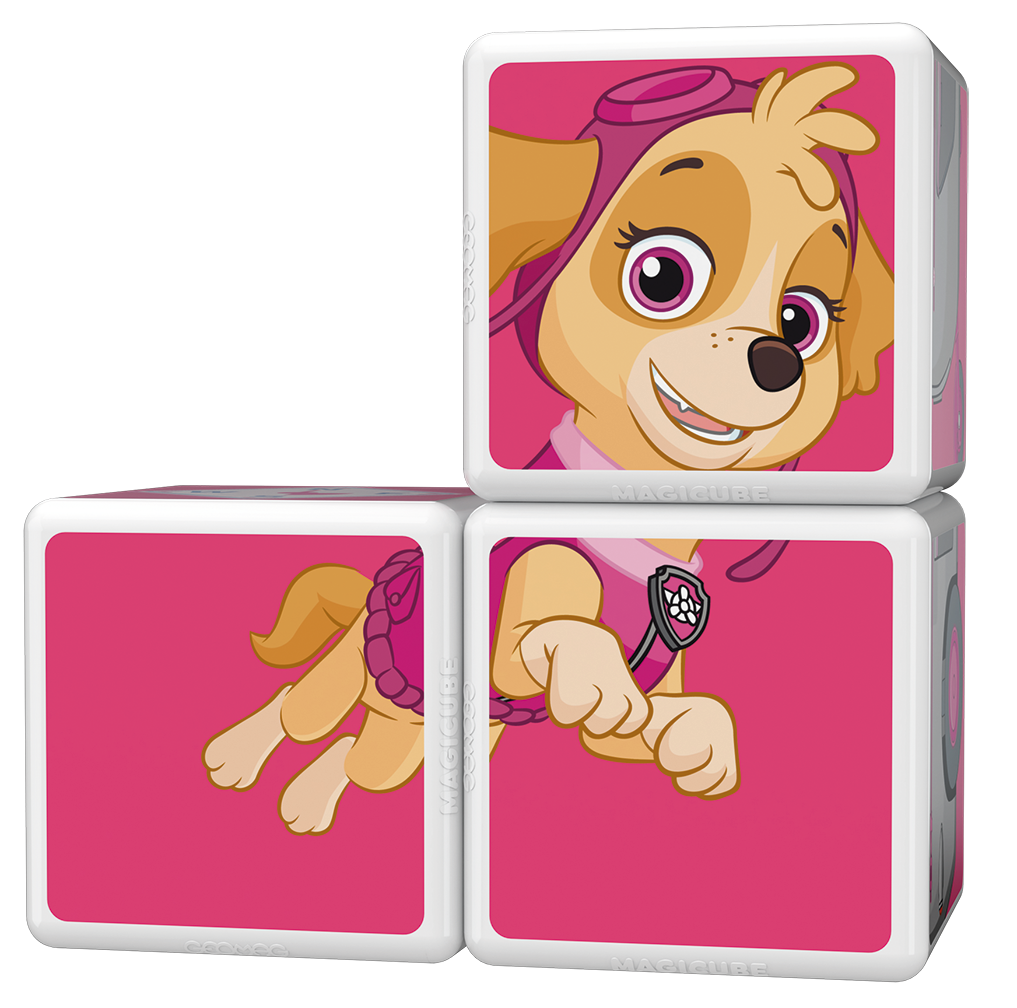 CUBOS MAGNÉTICOS MAGICUBE PAW PATROL - HELICOPTERO DE SKYE (5 PIEZAS) - 4