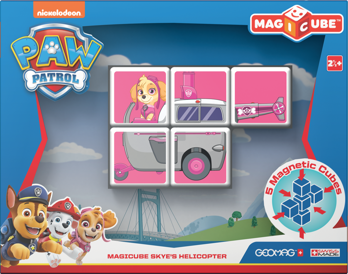 CUBOS MAGNÉTICOS MAGICUBE PAW PATROL - HELICOPTERO DE SKYE (5 PIEZAS) - 8