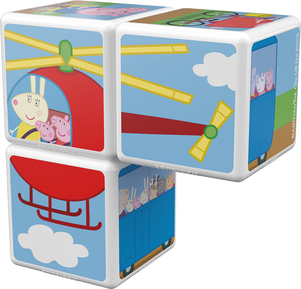 CUBOS MAGNÉTICOS MAGICUBE PEPPA PIG - VIAJA CON PEPPA (3 PIEZAS) - 1