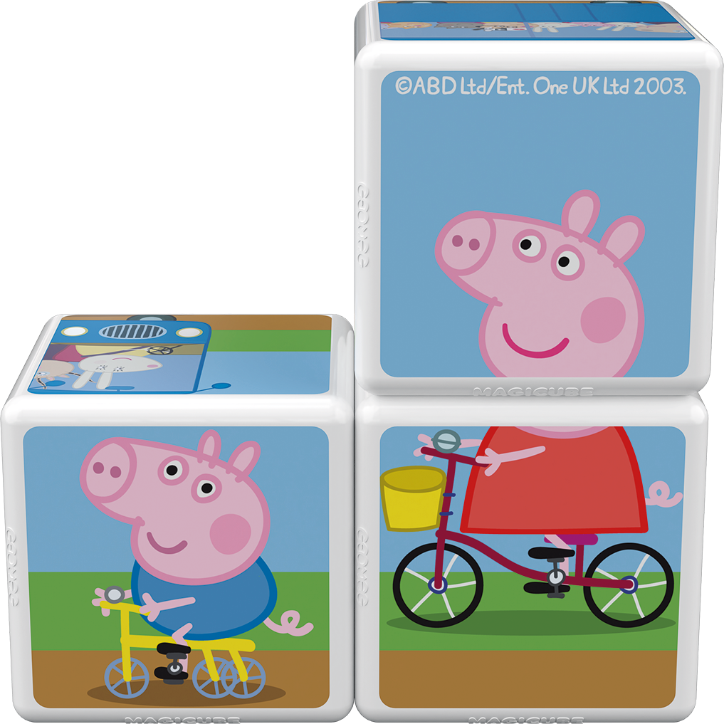 CUBOS MAGNÉTICOS MAGICUBE PEPPA PIG - VIAJA CON PEPPA (3 PIEZAS) - 3
