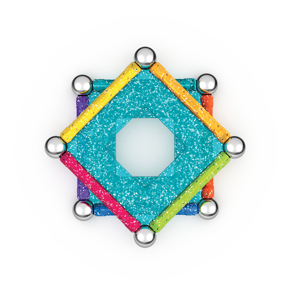 JUEGO DE CREACION MAGNÉTICO GEOMAG GLITTER (22 PIEZAS) - 3