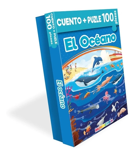 LIBRO INFANTIL CUENTO EL OCEANO + PUZLE 100 PIEZAS MUNDICROM - 1