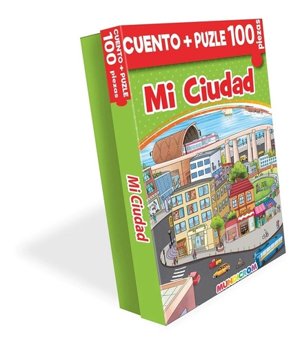 LIBRO INFANTIL MI CIUDAD, CUENTO + PUZZLE 100 PZ MUNDICROM - 1