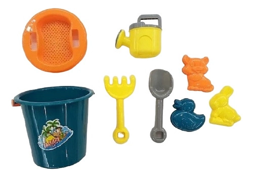 SET BALDE, MOLDES Y PALAS JUGUETE DE PLAYA 8 PIEZAS VERANO - 1