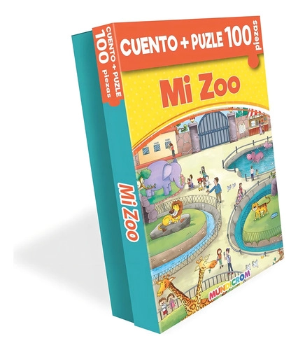 LIBRO INFANTIL CUENTO MI ZOO + PUZLE 100 PIEZAS MUNDICROM - 1