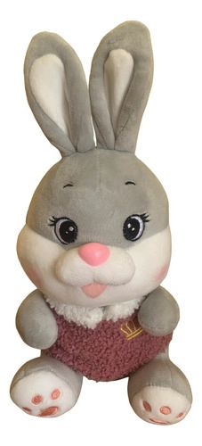PELUCHE CONEJITA GRIS KAWAII DE FELPA SUAVE 28CM - 1