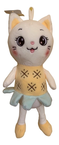PELUCHE GATA CON VESTIDO AMARILLO KAWAII DE FELPA SUAVE 34CM - 1