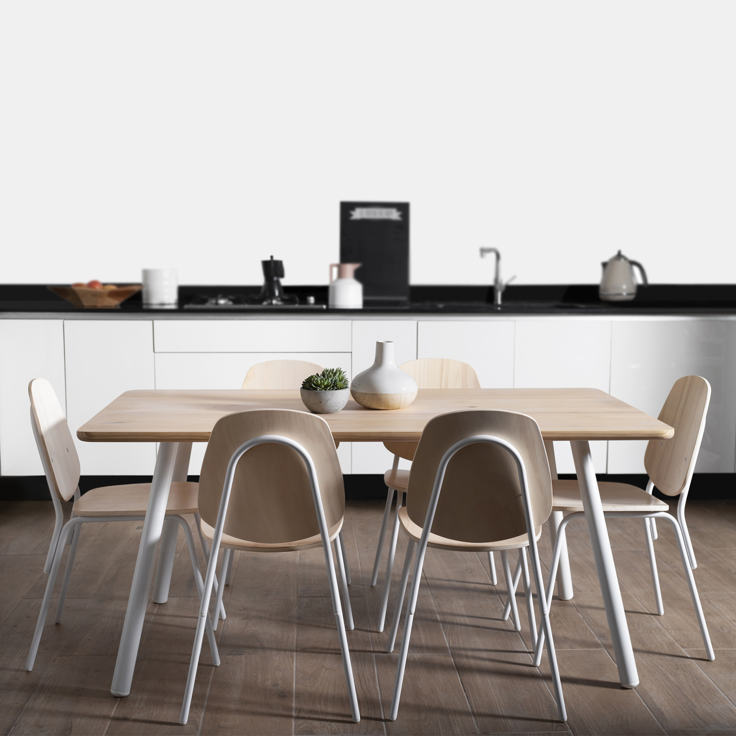 MESA DE COMEDOR AULA 6P NATURAL MEDULAR - 4