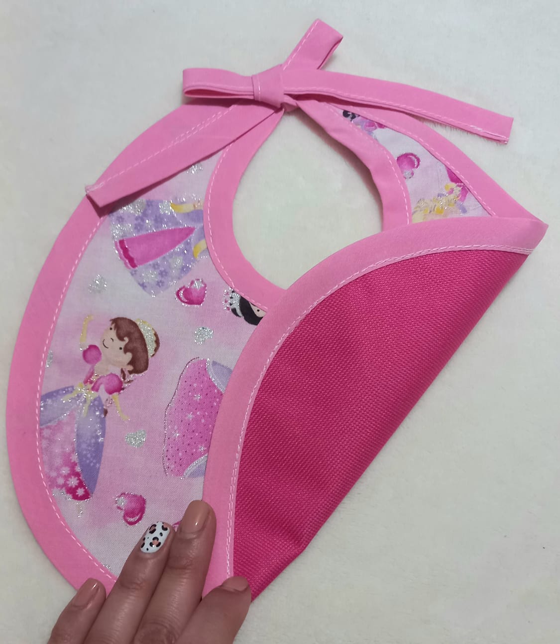 BABERO IMPERMEABLE DE ALGODÓN ROSADO - 2