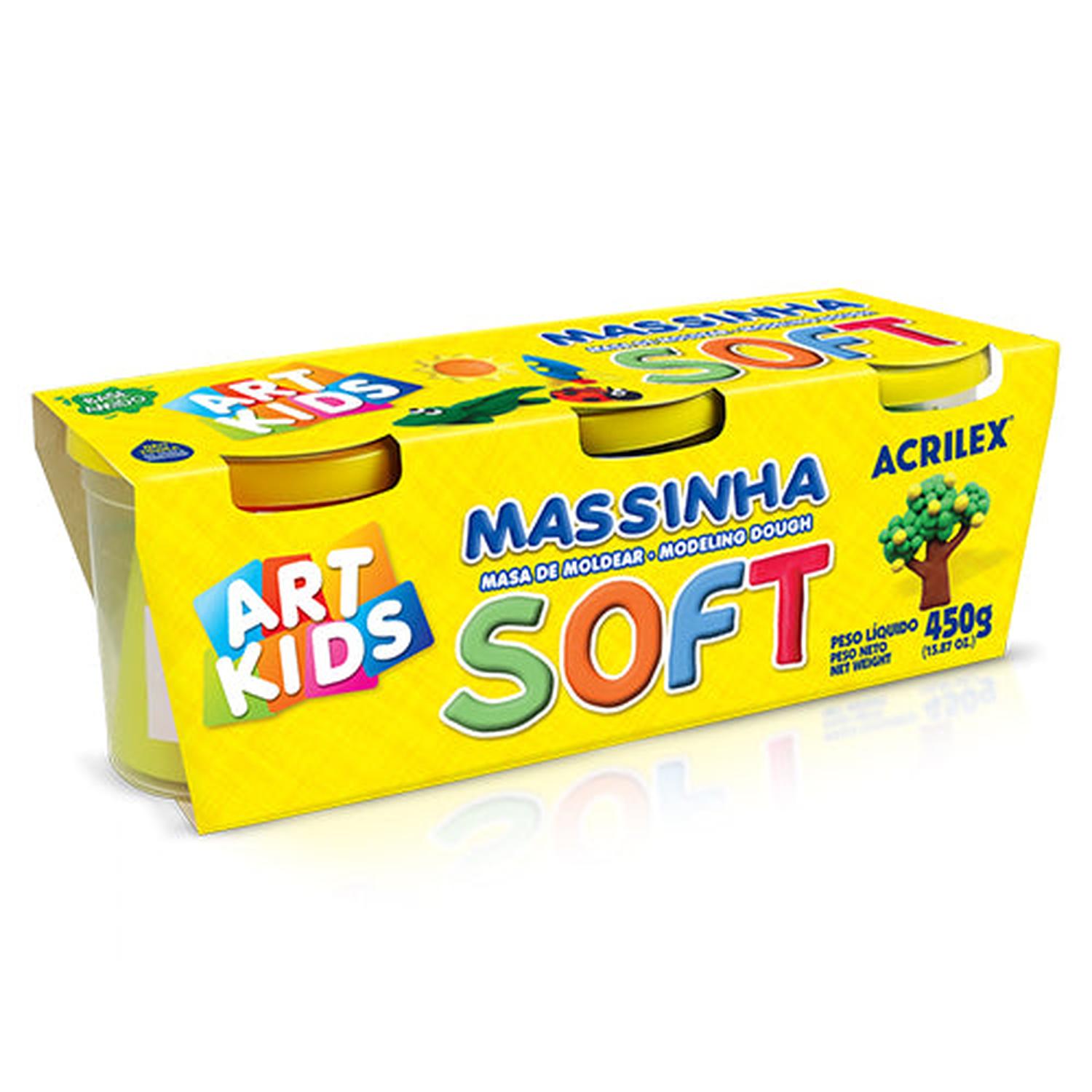 MASA DE MODELAR ACRILEX SOFT 3 COLORES 450 GRS - 1