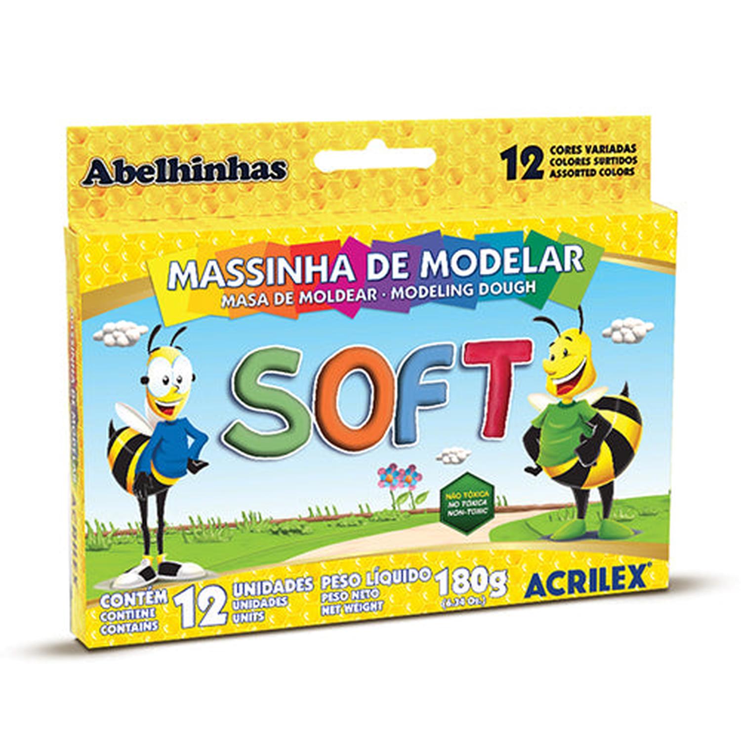 MASA DE MODELAR SOFT 12 COLORES 180 GRS - 1